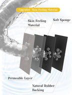 -Bath Mat-Rubber Backing Non Slipthin Bathroom Rugs Fit under Door- Quick Dry Absorbent Faux Suede Surface Grey Bathroom Floor Mats-Shower Rug for in Front of Bathtub Shower Gray 16X24