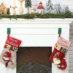 12 Pcs Christmas Green Stocking Holder Garland Hooks for Wall Christmas Stocking Holder Mantle Garland Wreath for Home Xmas Decorations Party Decor