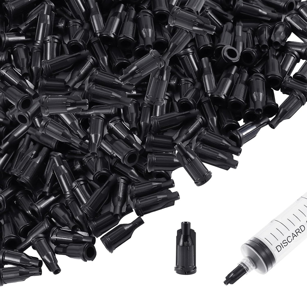 1500 Pack Syringe Caps Dispensing Needle Black Syringe Tip Caps for Dispensing Needles Accessories Craft Industrial Use