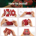 14PCS Small Christmas Cookie Boxes, 4"X 4"X 2.5" Christmas Bakery Boxes with Window, Single Cupcake Carrier with Window Insert Pastry Containers Muffins for Bakery Supplies