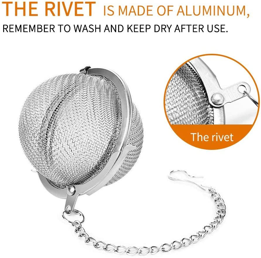 2Pcs Stainless Steel Mesh Tea Ball 2.1 Inch Tea Strainers Teas Infuser Strainer Filters for Teas