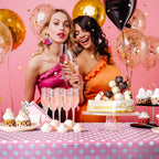 1 Piece Pink Polka Dot Rectangle Tablecloth - 54X72“ Decorative & Stain Resistant Table Cloth with Polka Dot Pattern, Table Cover for Dining Table, Buffet, Wedding, Camping, Party & Wedding