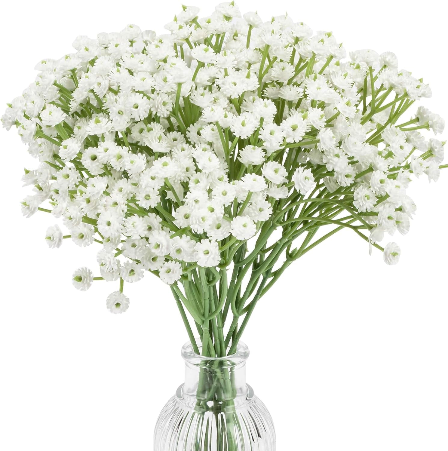 10 Baby Breath Artificial Flowers - 7.6" Babies Breath Flowers Artificial Faux Flowers Bouquet White Fores Greenery Real Touch Fake Flowers Arrangements Wedding Centerpieces Tables Decorations