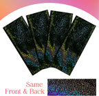 1 Pcs Black Holographic Laser Tablecloth Galaxy Space Table Cloth 40 * 108 Inch Shimmer Star Tablecover for Halloween Birthday Graduation Neon Party Supplies Disposable Plastic Foil Table Decor