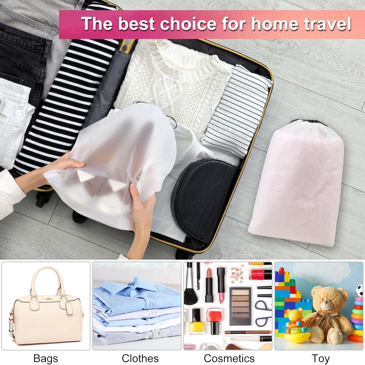 18 Pack Shoe Bags - 11.8In X 15.7In, Storage Bags for Packing, Travel Essentials for Men and Women