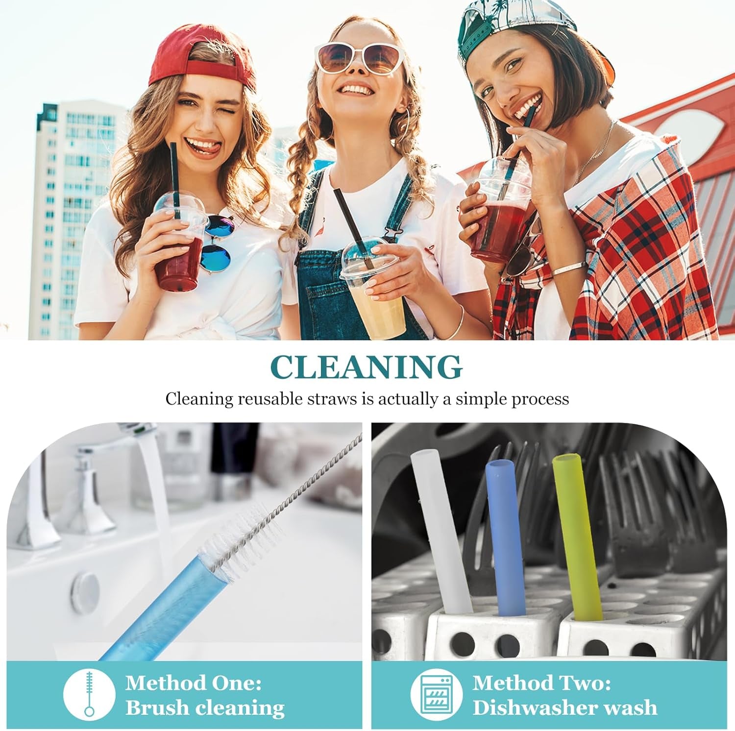 12 Pcs Reusable Boba Straws - Bpa-Free Wide Reusable Plastic Straws for Smoothies, Boba(Tapioca, Boba Pearls) & Shakes with 2 Brushes（Multicolor）