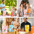 24PCS Rainbow Party Favor Bags, Small Gift Bags with Stickers for Birthday, Baby Shower, Party Supplies