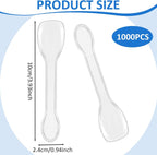1000 Pcs Mini Clear Dessert Spoons Bulk Disposable Plastic Appetizer Spoons for Miniature Dessert Cups Sampling Summer Tasting Party Small Catering Supplies,3.9 × 0.9 Inch