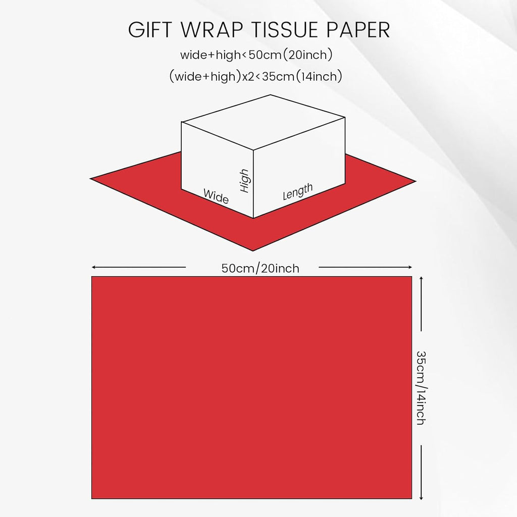 120 Sheets Red Tissue Paper, 14 X 20 Inch Gift Wrapping Paper for Christmas Wedding Birthday Baby Shower DIY Crafts Project Party Decor