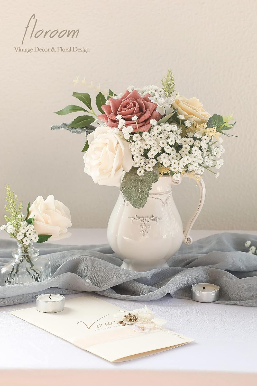 18Pcs Artificial Babys Breath Gypsophila Greenery Sprays, Real Touch White Fake Flowers for Wedding Bouquets Centerpieces Floral Arrangements and Decorations