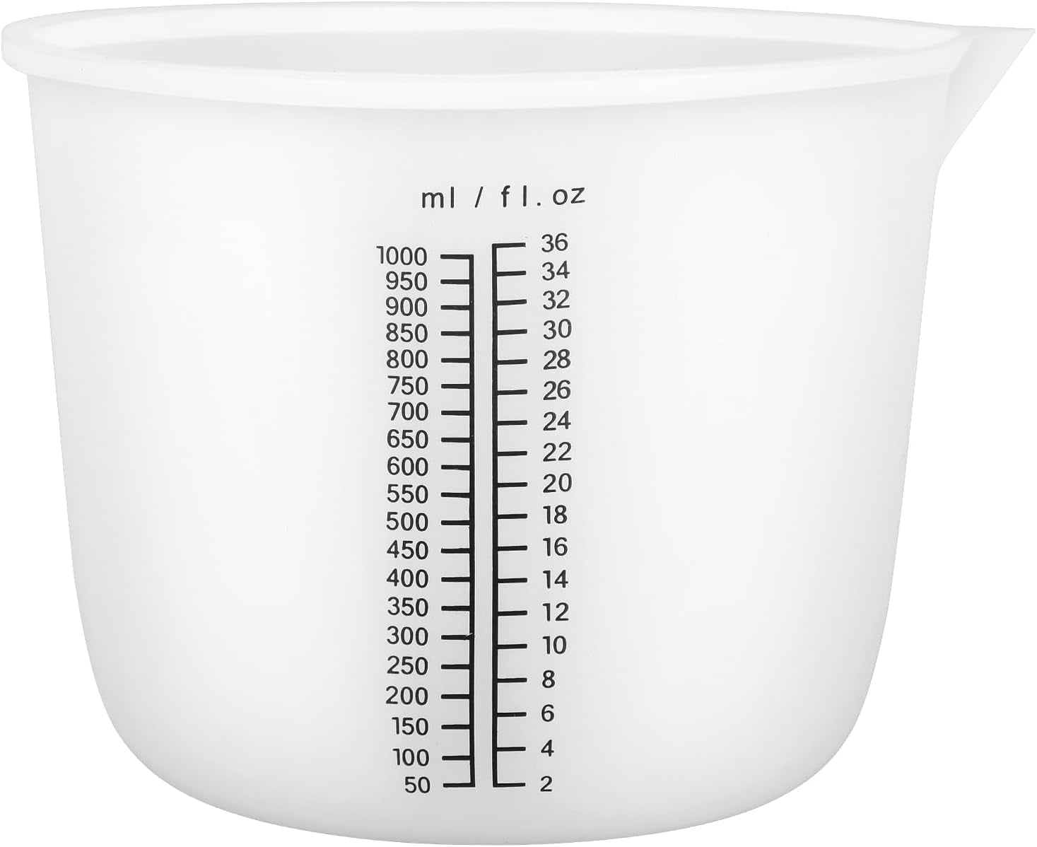 1000Ml Reusable Silicone Resin Cups, Large Silicone Mixing Bowl with Precise Scale for Epoxy, Jewelry Casting Molds, Acrylic Paint, Cup Making, Nonstick Reusable Craft Pouring Cups