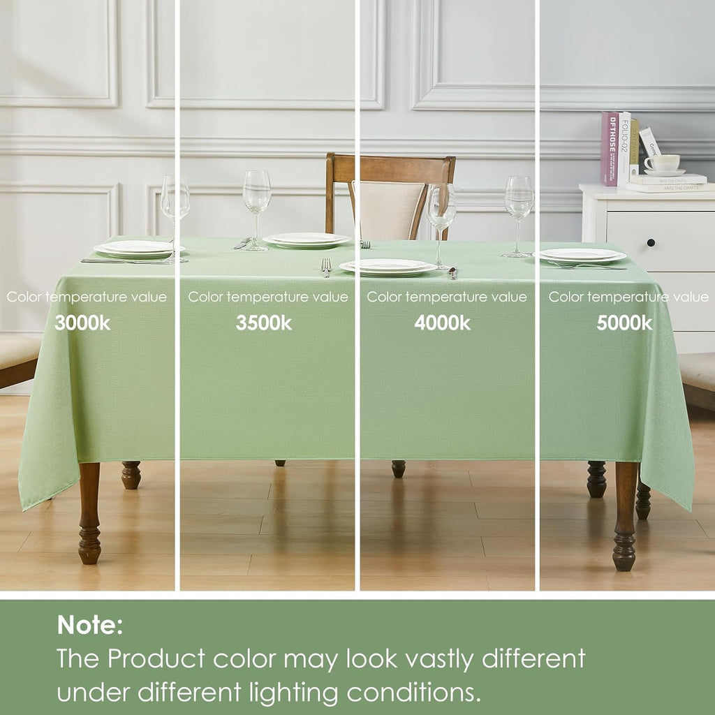 1 Pack 52 * 70Inch Rectangle Tablecloth Linen Textured, Waterproof and Stain Resistant Table Cloth Dining Table Cover for Kitchen Dinning Party Banquet Tabletop Decoration(Sage Green)