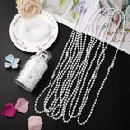24 Faux Pearl Necklaces 6Mm White Beaded, 33 Inch Bulk Long Pearls Strand Costume Jewelry Flapper Bead Accessories Tea Party Favor Wedding Decoration