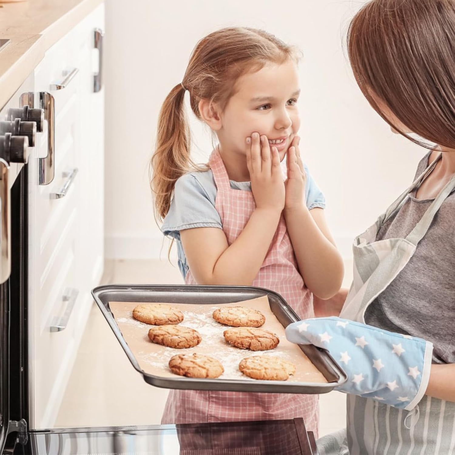 150 PCS Parchment Paper Sheets, 13” X 9” Non-Stick Precut Baking Parchment, for Baking Grilling Air Fryer Steaming Bread Cakes Cookies and More(Unbleached)