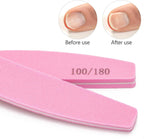 20 Pack Nail Buffers 100/180 Grit Washable Double Sided Nail Sanding Block File for Acrylic Natural Gel Nails, Pink