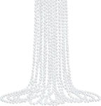 12 Pack Faux Pearl Necklace Bulk Long Pearl Women'S Jewelry 1920S White Pearl Party Favors Wedding Bridal Shower Tea Birthday Decorations