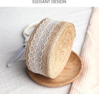 11Yard Jute-Burlap Ribbon Roll, Rustic Brown Natural Lace Trim for Gift Wrapping, Wreath Making, DIY Crafts & Farmhouse Home Decor