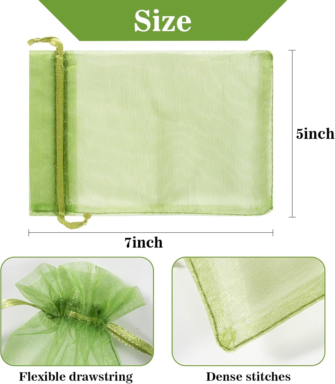 120PCS Organza Bags 5''X7'' - Muticolor Small Sachet Jewelry Gift Favor Bags Drawstring Mesh Bags Gifts Valentines Wedding Eid Mubarak Halloween Eve Christmas New Year Party Candy Fruit Wrap Bulk