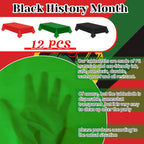 12 Pcs Juneteenth Tablecloth Disposable Red Black Green Plastic Table Cover for June 19Th African Afro American Independence Day Black History Month Festival Party Decorations, 108 X 54 Inch