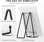 3 Pack 10 Inch Large Plate Stands for Display - Metal Plate Holder Display Stand + Picture Frame Holder Stand + Small Easels for Decorative Plate, Platter, Book, Plaques, Photo, Tabletop Art