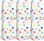 24 Pack Party Favor Bags with Stickers, 4.7" X 3.1" X 8.7" Bulk Goodie Treat Gift Bags for Weddings Baby Showers Birthdays Craft Supplies (Polka Dot)