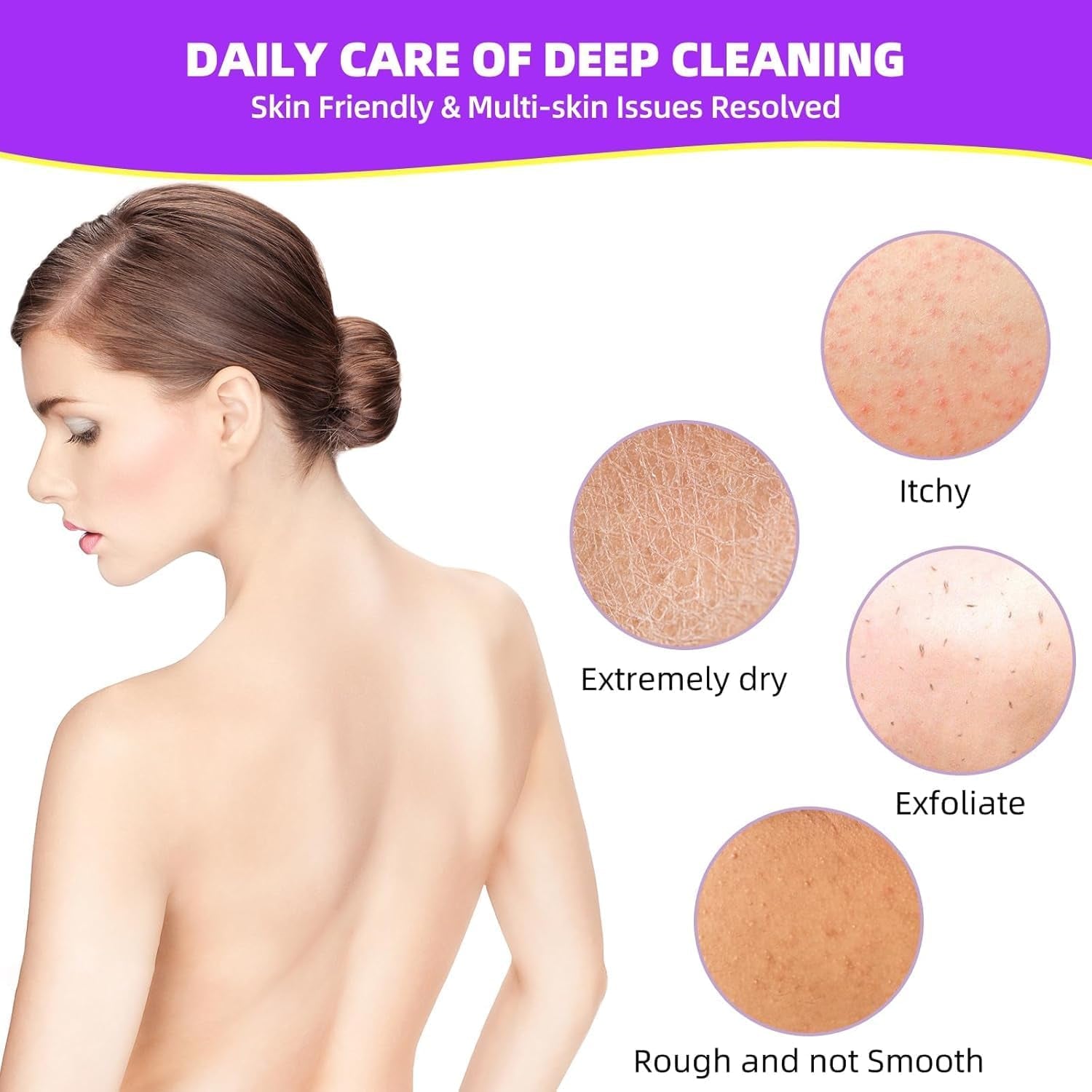 3 Pcs African Bath Sponge, Bath Sponge African Net，11.8"X31.4", Exfoliating Body Shower Scrubber, Long Back Scrubber, Daily Skin Smoother, Pink, Yellow, Purple