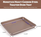 11 Inch Air Fryer Toaster Oven Tray, Set of 2 Nonstick Heavy Carbon Steel Toaster Cookie Sheets Baking Pan
