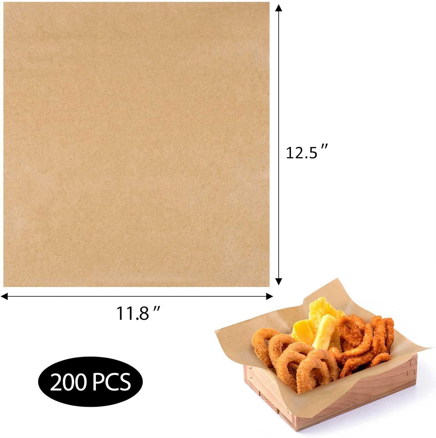 200 Pcs Thickened Deli Paper Sheets 11.8X12.5 Inch Sandwich Wrapping Paper Grease Proof Food Basket Liners