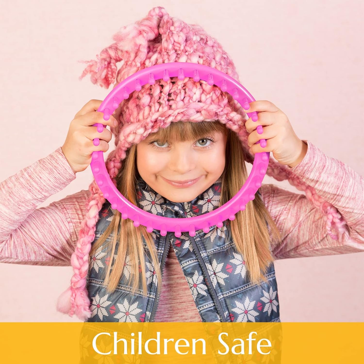 18PCS Knitting Loom Kit for Beginners, round & Rectangle Looms Pom Pom Maker with Yarn for Hat, Scarf, Blanket, Christmas Craft Gifts for Adults & Kids