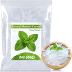 2Oz Menthol Crystal Bulk - Food Grade Menthol Crystals Organic Mentol Cristal for Shower Steamer Aromatherapy Vapo Tablet Making Colds Restore Congestion Relief Peppermint Essential Oil Making