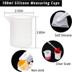 100Ml Silicone Measuring Cups for Resin Mixing, 6PCS Mixing Cups for Epoxy Resin, Jewelry Casting Molds, Acrylic Paint, Reusable Non-Stick Pouring Tools