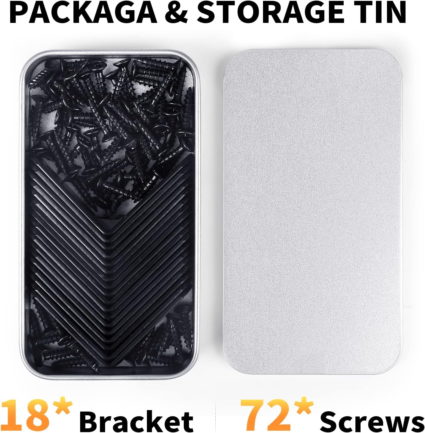 18PCS L Bracket Corner Bracket,  Stainless Steel L Brackets for Shelves, Black Small Right Angle Bracket, Metal Corner Brace for Wood Furniture Cabinet Chair with 72PCS Screws (1.57X1.57 In)