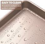 11 Inch Air Fryer Toaster Oven Tray, Set of 2 Nonstick Heavy Carbon Steel Toaster Cookie Sheets Baking Pan