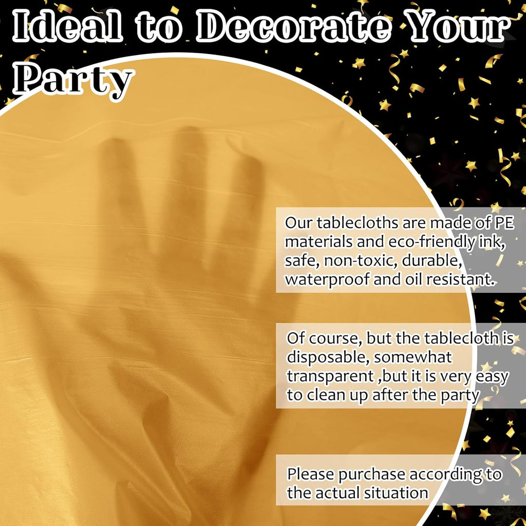 12 Pcs Plastic Hanukkah Tablecloth Blue Gold White Tablecloth Fit 54 X 108 Inch Rectangle Disposable Table Cover Holiday Decorations for Party Favor