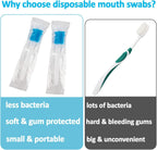 100 Oral Cleaner Swabs Disposable Sponge - Toothettes Mouth Swabs Individually Wrapped Swabstick for Elderly Dry Mouth Waterless Toothbrushes on the Go Mini Pet Children Sterile Thrush Mouth Treatment