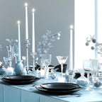 1 Piece Light Blue Foil Tablecloth 54*72Inch Plastic Baby Shower Frozen Birthday Party Table Cloths Disposable Waterproof Table Cover for Winter Christmas Wedding Graduation Party Supplies