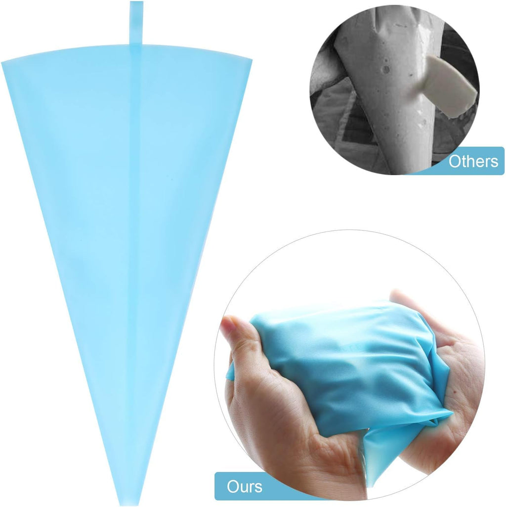 16 Pcs Reusable Pastry Piping Bags Silicone Icing Bags with 8 Coupler for Icing Frosting Decorate Cake, (10,12,14,16 Inch)