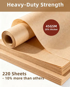 220 Pcs Parchment Paper Baking Sheets, 12X16In Precut Non-Stick Parchment Paper for Baking, Grilling, Air Fryer, Steaming-Unbleached Parchment Sheets for Bread Cup Cake Cookie and More