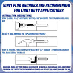 100 Pcs Expanding Plastic Anchors for Concrete 5/16" X 1-1/2" for #14 Screw or 1/4 Lag Screw Blue Anchors Drywall Wall Expansion Pipe for Hollow Walls Tile Cement Bolt Expansion Tube