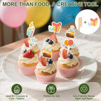 200 Cocktail Picks, 3.5 in Small Bamboo Skewers for Appetizers, Cupcake Topper Sticks, Flat Paddle Wood Fancy Toothpicks for Appetizers Drinks Food Sandwich Fruit Charcuterie Boards Accessories Party