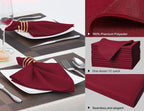 20-Inch Polyester Cloth Napkins Linen Dinner Napkins - Set of 12 for Weddings, Banquets, or Restaurants (1-Dozen) (Burgundy)