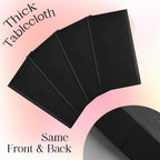 1 Piece Black Rectangle Tablecloth, Thick & Durable Waterproof Plastic Table Cloth, 54X108 Inch Heavy-Duty Surface Protector, Stain Resistant Table Cover for Halloween/Dining/Party/Buffet/Wedding