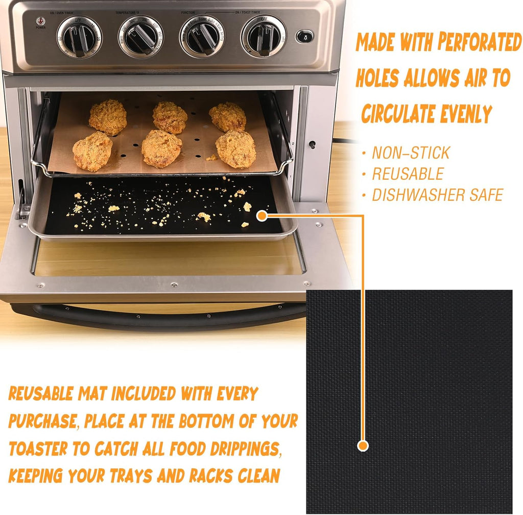 120 PCS Air Fryer Liners Disposable for Emeril Lagasse French Door 360 Air Fryer, Perforated Parchment Paper Sheets Compatible with Emeril Lagasse 26 QT Extra Large French Door 360 Airfryer