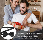 2PCS Bow Ties for Men, Adjustable Black Bow Tie, Classic Bow Tie for Weddings, Banquets, Bands, Graduations, Christmas, Celebrations and Any Other Formal Occasions