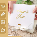 20PCS Thank You Gift Boxes, 4.5X4.5X1.9Inches Mini Party Favor Boxes White Treat Bags with Bow Ribbon for Wedding Bridal Baby Shower Birthday Party