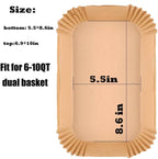 100 Pcs Air Fryer Parchment Paper Liners,8.6X5.5 in Rectangle Air Fryer Liners Disposable for Dual Basket 6-10 QT, DZ201-DZ401-DZ071 Air Fryer Frying,Baking,Roast