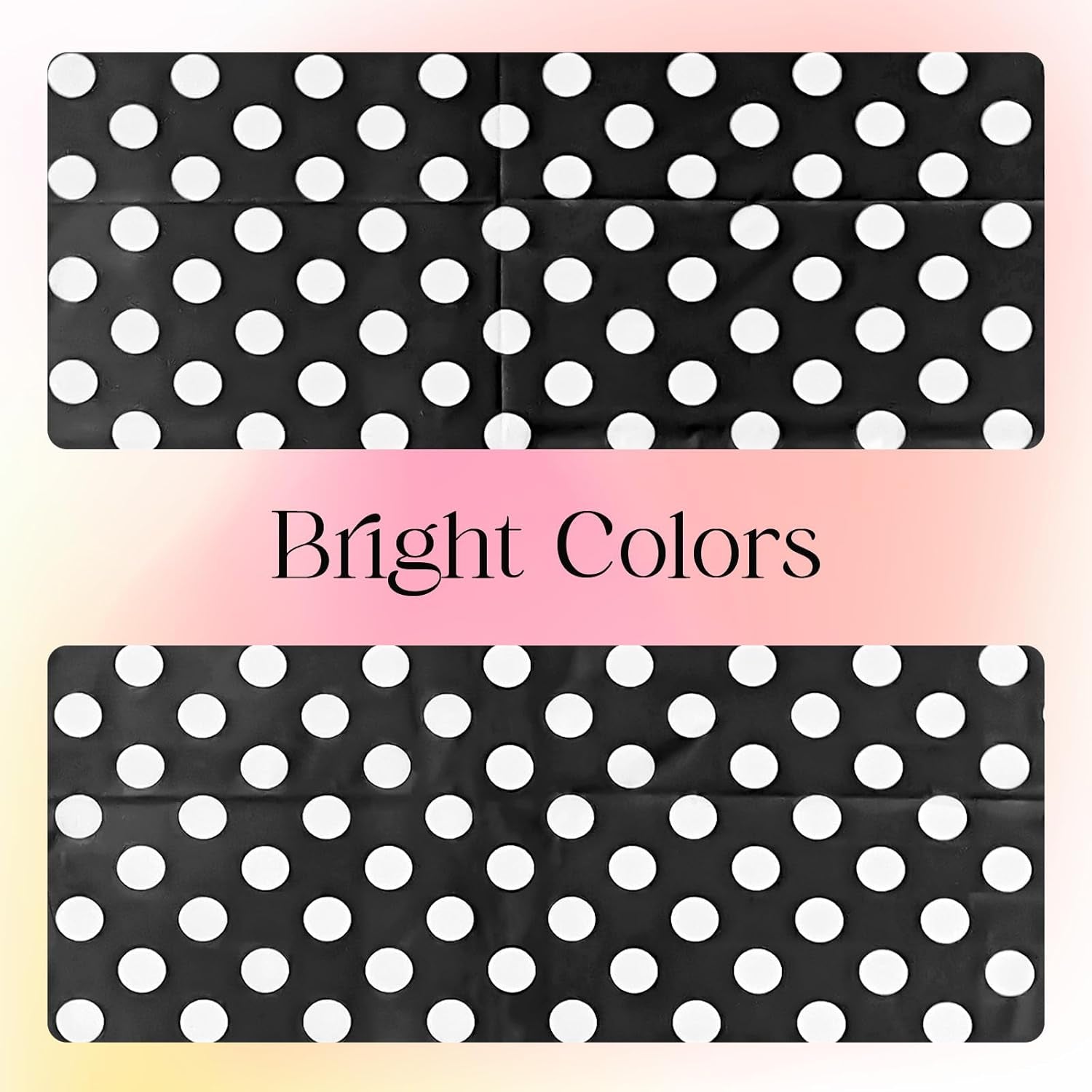 1 Piece Black Polka Dot Rectangle Tablecloth - 54X72" Decorative & Stain Resistant Table Cloth with Polka Dot Pattern, Table Cover for Halloween, Dining, Buffet, Wedding, Camping, Party