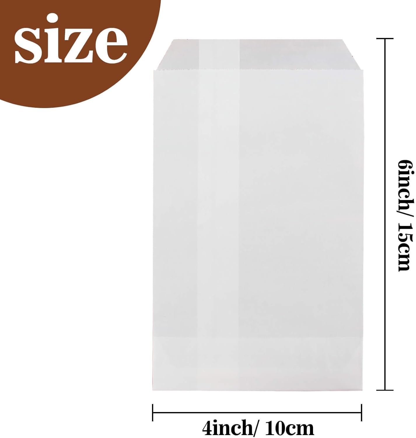 100 Glassine Wax Papper Bags - Glassine Envelopes Wax Paper Sandwich Food French Fry Bags Individual Cookie Sleeves Cake Slices Soap Bars Packaging Treat Bags Desserts Baked Goods Wrappers Bag