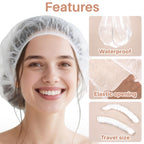 200 Disposable Shower Caps Unisex - Medium Plastic Hair Caps for Deep Conditioning Shower Cap Reusable Waterproof for Women Men Hair Treatment Bath Cap for Long Hair Travel Essentials
