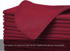 20-Inch Polyester Cloth Napkins Linen Dinner Napkins - Set of 12 for Weddings, Banquets, or Restaurants (1-Dozen) (Burgundy)